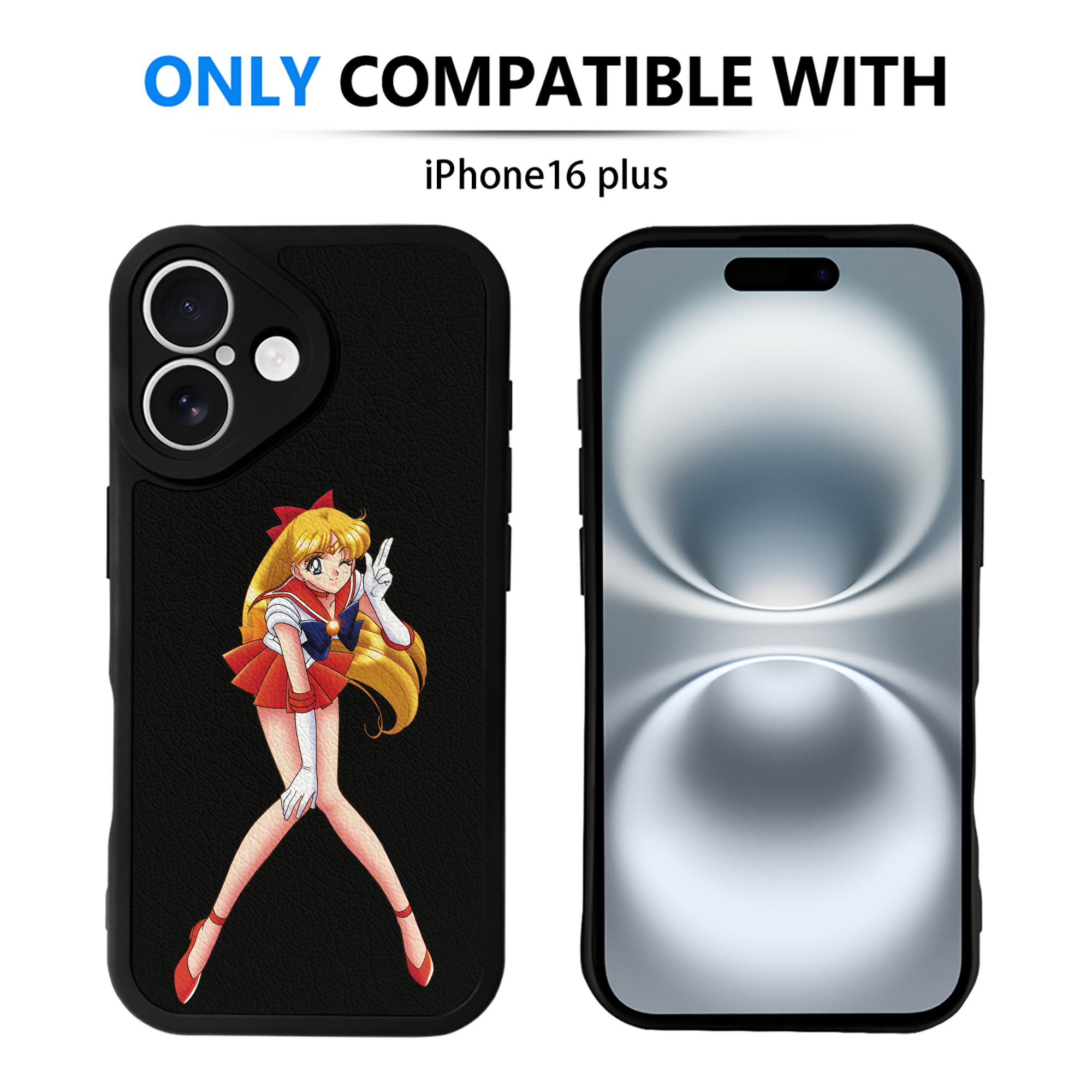 （画像用） 美少女戦士セーラームーン 愛野 美奈子 あいの みなこ Sailor Moon Aino Minako 【iPhone 16シリーズ対応】シリコンスマホケース（レザー調） 材質：シリコン